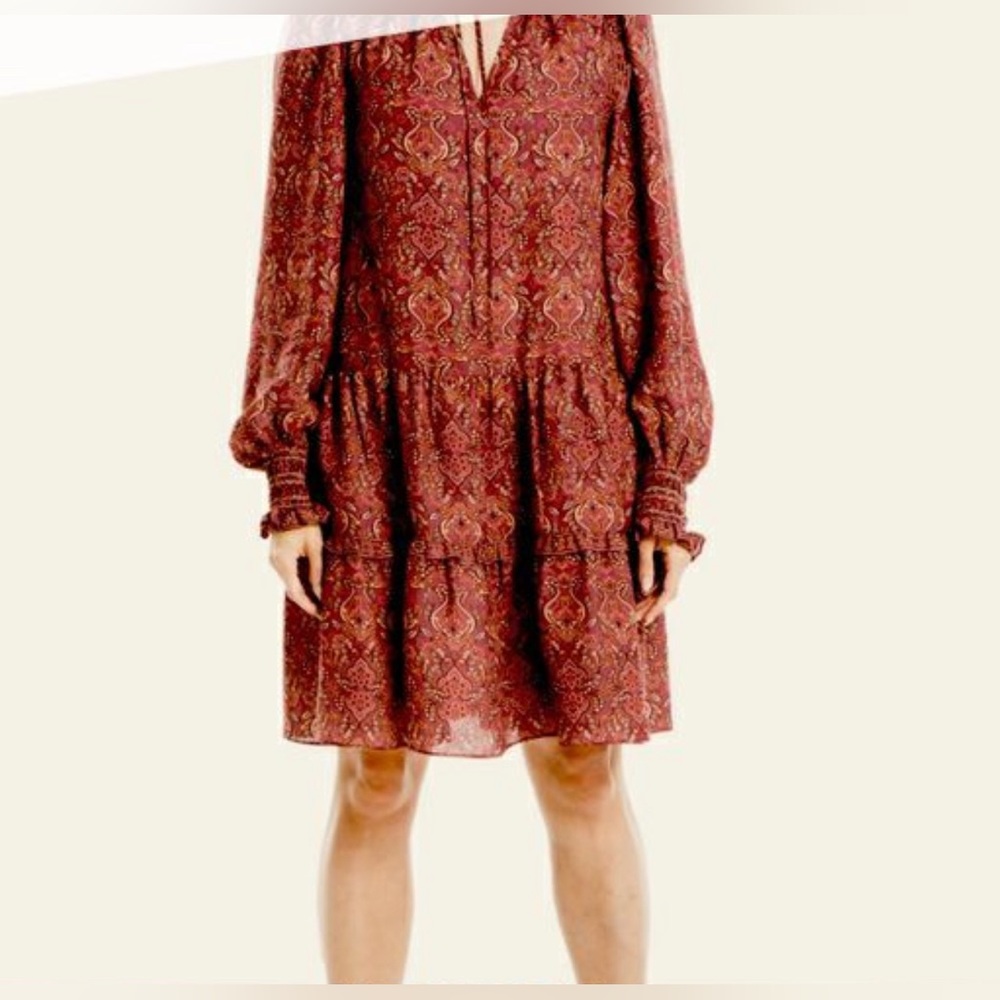Max Studio Boho Paisley Tiered Dress XS